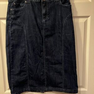 Christopher & Banks Dark Denim Pencil Skirt